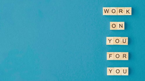 Letter cubes arrangement with copy space