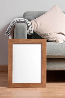 Mock up frame beside couch