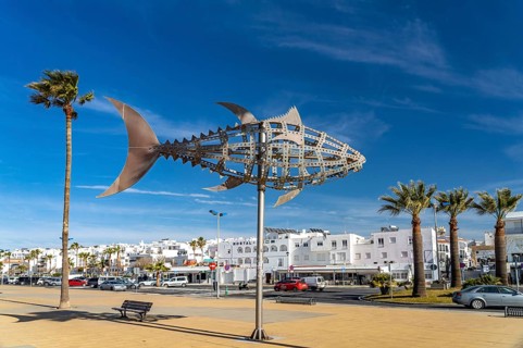 Sculpture El Atun Tuna on the waterfront Conil de la Frontera