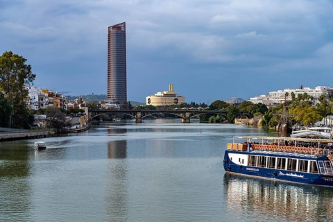 The Guadalquivir River and the Cajasol Tower