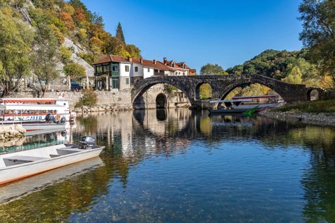 The Old Stari Most Bridge over the Crnojevic River in Rijeka Crnojevica