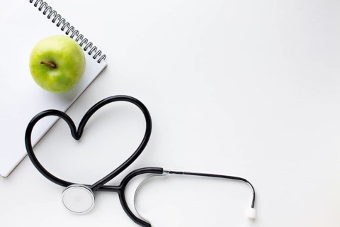 Front view green apple stethoscope