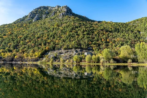 Landscape on the river Crnojevic near Rijeka Crnojevica