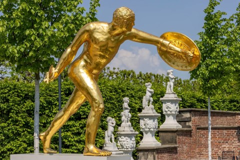 Borghese Gladiator gilded figure