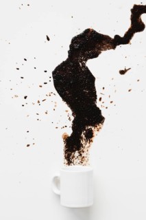 Top view coffee stain mug