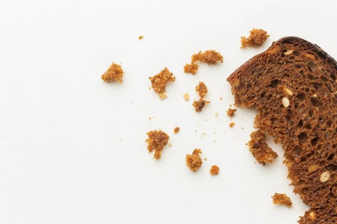 Crumbs bread leftover food waste