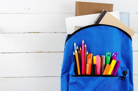 Back school witch school bag