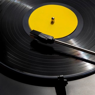 Close up shot vinyl record disk