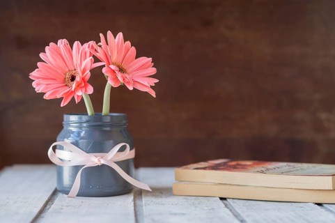 Pretty background with book flowers