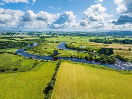 Threave Castle from a drone