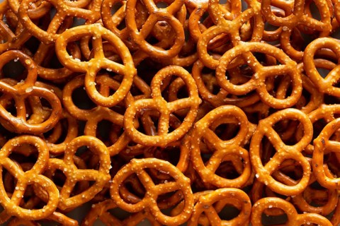 Top view pretzels arrangement