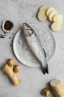 Top view delicious seafood arrangement 2