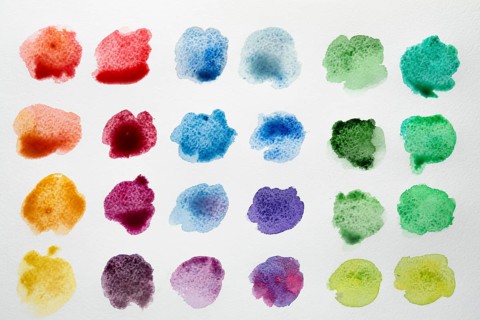 Color palette watercolor stains