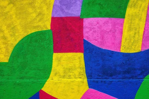 Abstract painted colorful grunge old weathered wall texture background with different colors