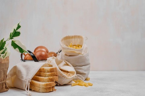Front view pantry food ingredients