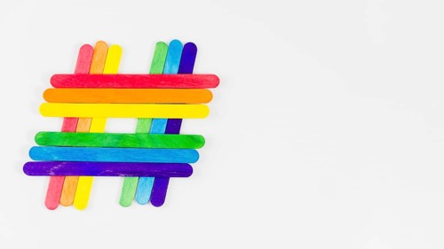 Pride flag colorful sticks