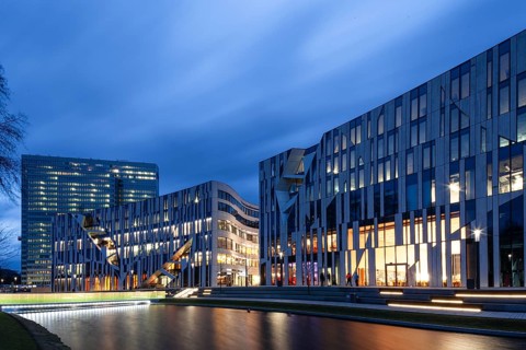 Koe Bogen and Dreischeibenhaus in Duesseldorf
