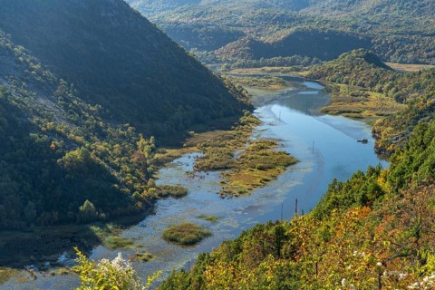 Landscape on the river Crnojevic near Rijeka Crnojevica