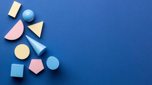 Top view geometrical forms with copy space