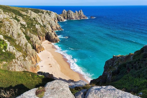 Treen cliffs and Pedn Vounder beach