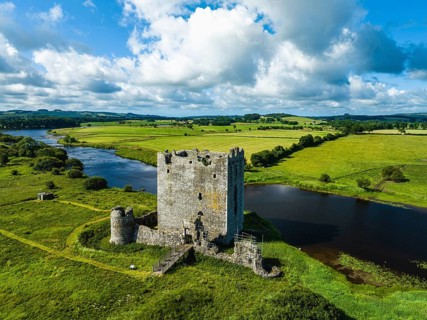 Threave Castle from a drone