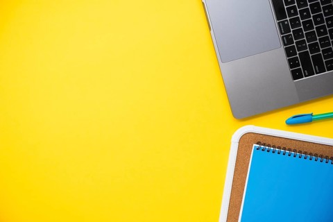 Neat workspace with copy space