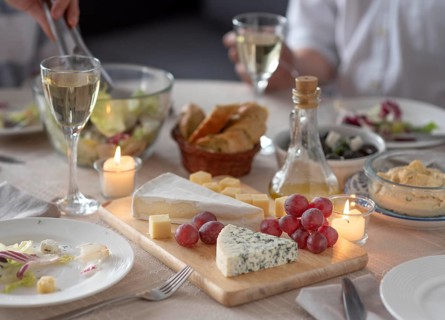Arrangement delicious meals table