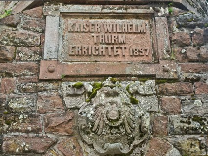 Stone tablet at the Kaiser Wilhelm Tower called Hohloturm