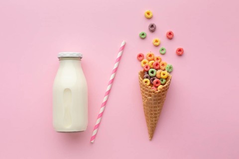 Sweet sugar cone colorful cereal
