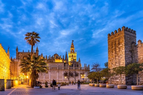 Santa Maria de la Sede Cathedral at dusk