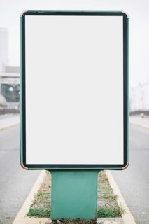 Close up billboard road