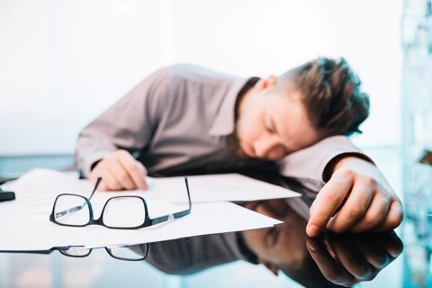 Employee sleeping office