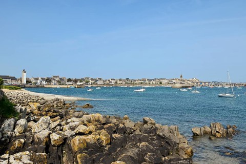 Rocky coast at the old port of Roscoff