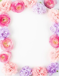 Pastel floral rectangular frame