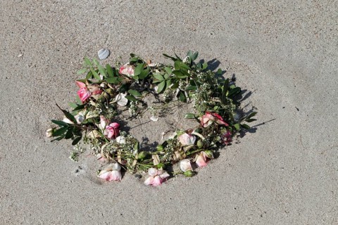 Marine litter washed up on the beach