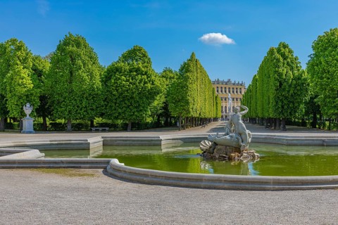 Fountain in Schoenbrunn Palace Park