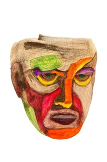 Colorful acrylic hand painted portrait
