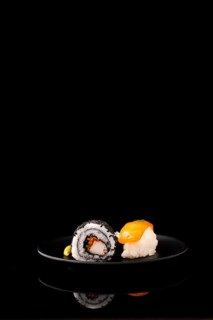 Front view maki sushi nigiri with