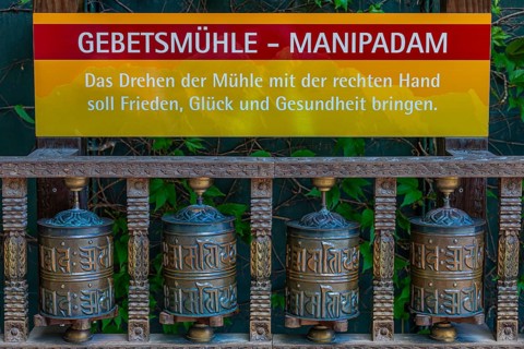 Nepalese prayer wheel in the zoo