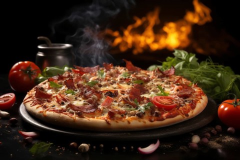 Crispy pizza from the fire-oven