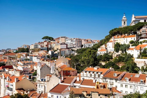 View of the Igreja da Graca in the evening light