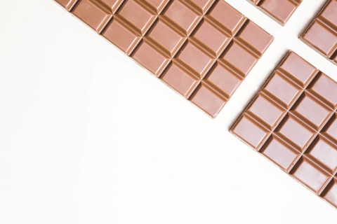 Flat lay food frame with chocolate copy space