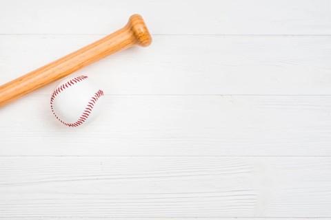 Top view baseball wooden bat