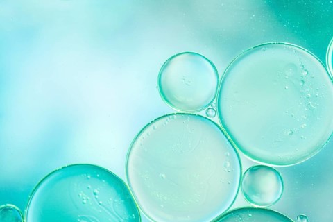 Various abstract turquoise bubbles texture