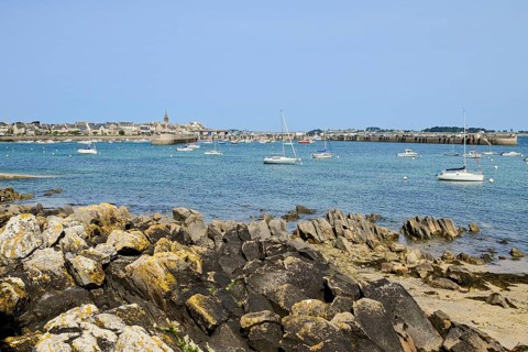 Rocky coast at the old port of Roscoff