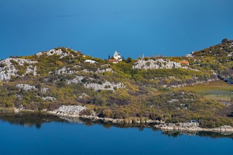 Beska Monastery Island in Lake Scutari near the village of Donji Murici