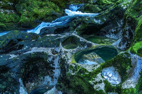 Natural pools on the river Crnojevic near Rijeka Crnojevica