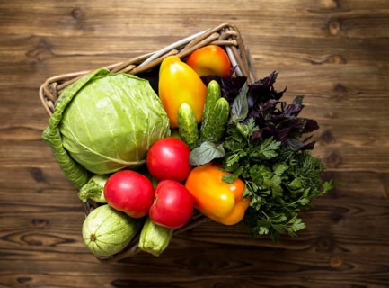 Arrangement delicious fresh vegetables