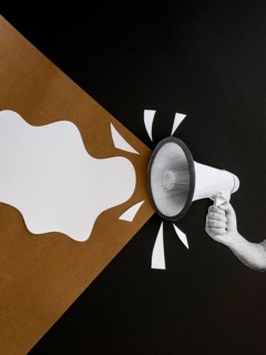 Black lives matter movement with megaphone