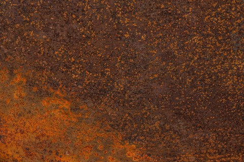 Flat lay rusty metallic surface